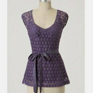Anthropologie x Plenty by Tracy Reese purple lace top